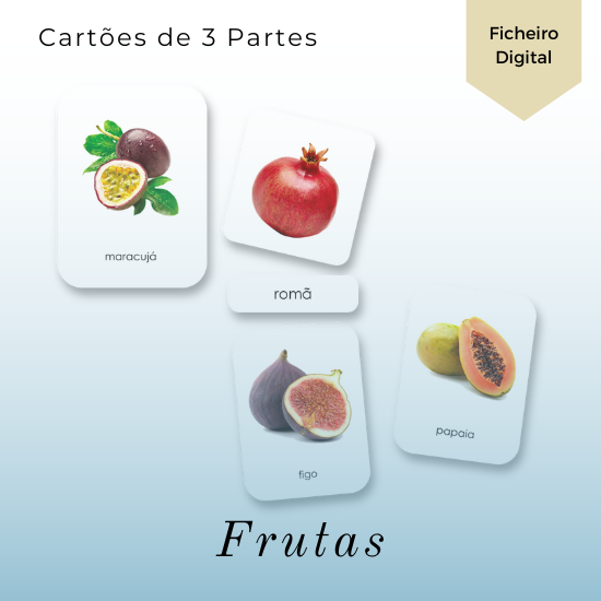 Frutas - Cartões de 3 Partes